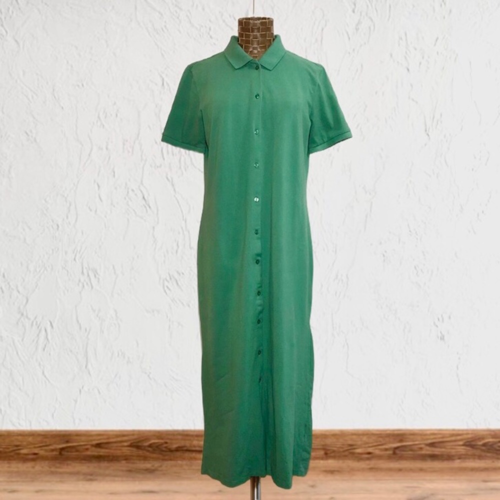 Joe Fresh Green Polo Button Down Midi Dress